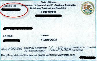 License Number Example